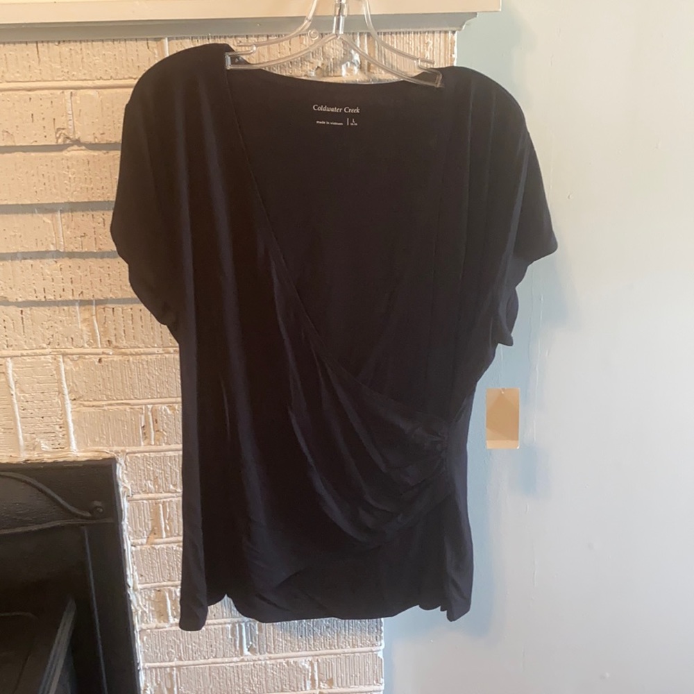 Coldwater creek ruched faux wrap top